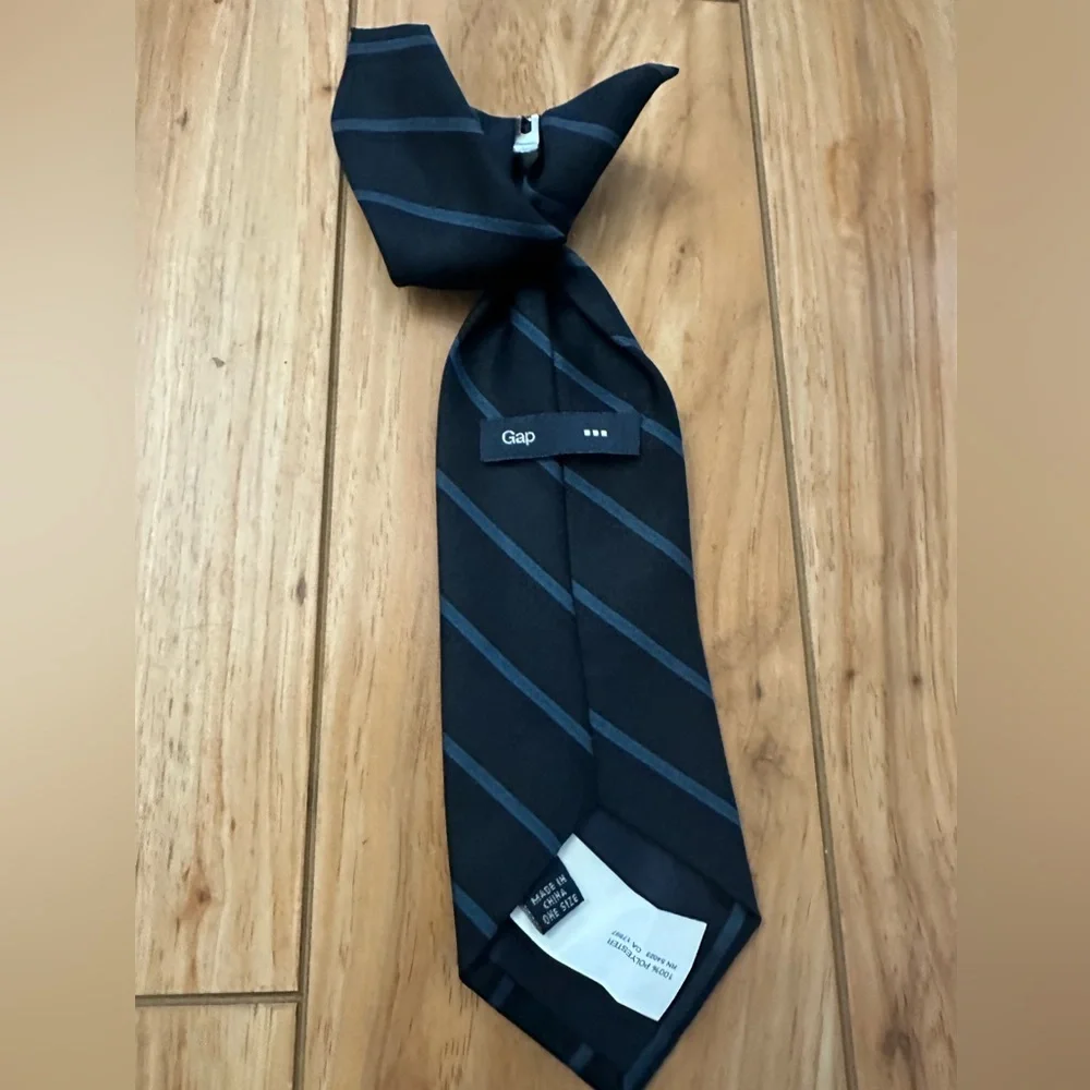 Kid's Black and Blue Striped Tie